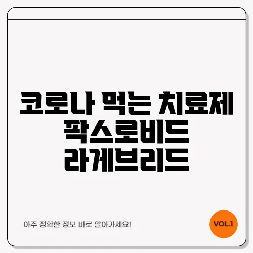 코로나 먹는 치료제 팍스로비드 라게브리드