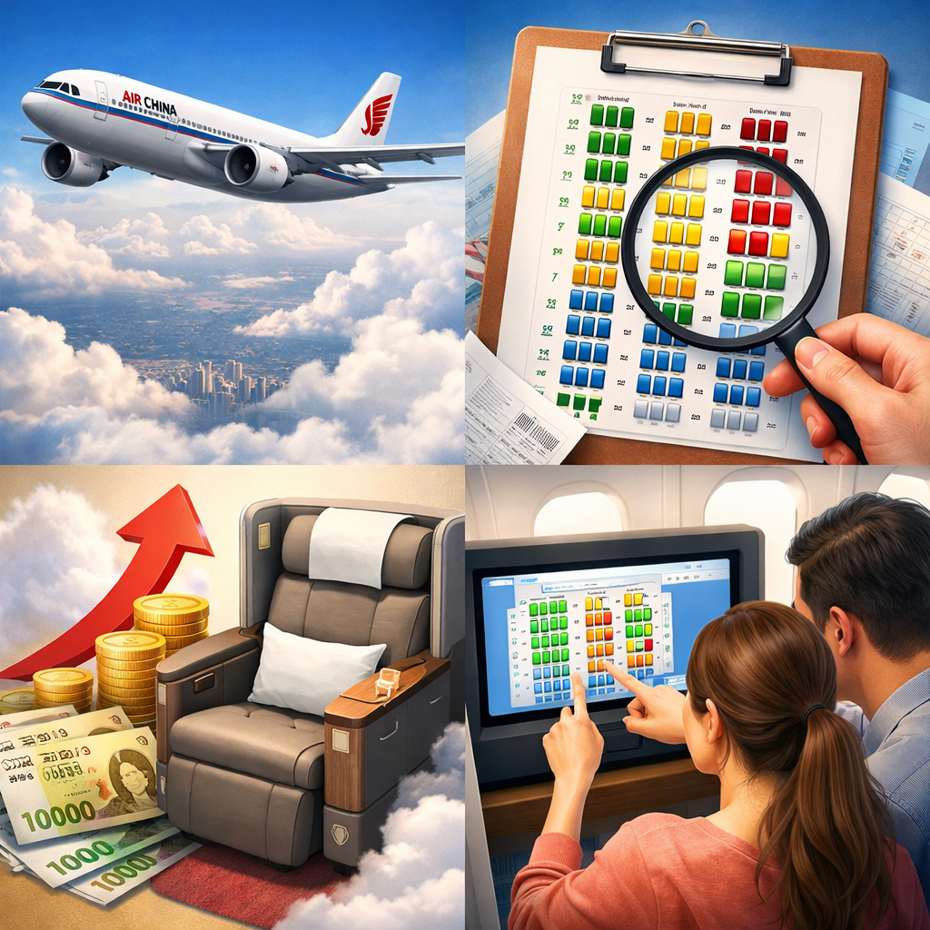 중국국제항공 좌석배치도 확인 방법부터 업그레이드 비용, 좌석 선택 꿀팁 총정리 관련 사진