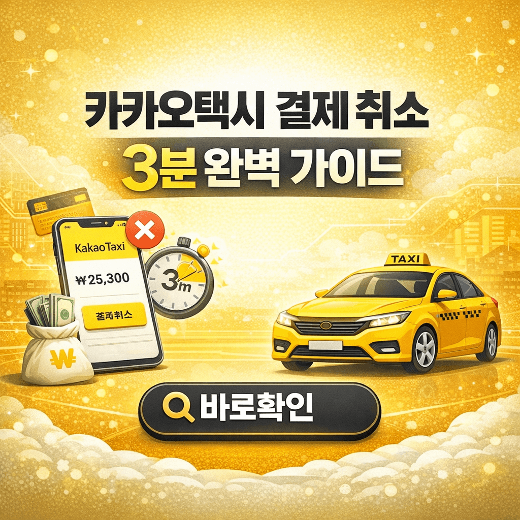 카카오택시 결제 취소 3분 완벽 가이드
