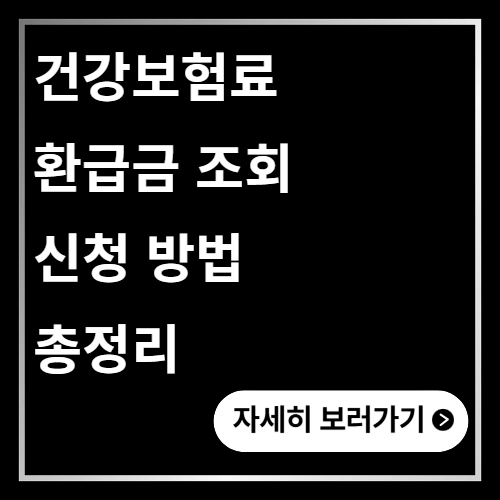 건강보험료 환급금 조회 신청 방법 총정리