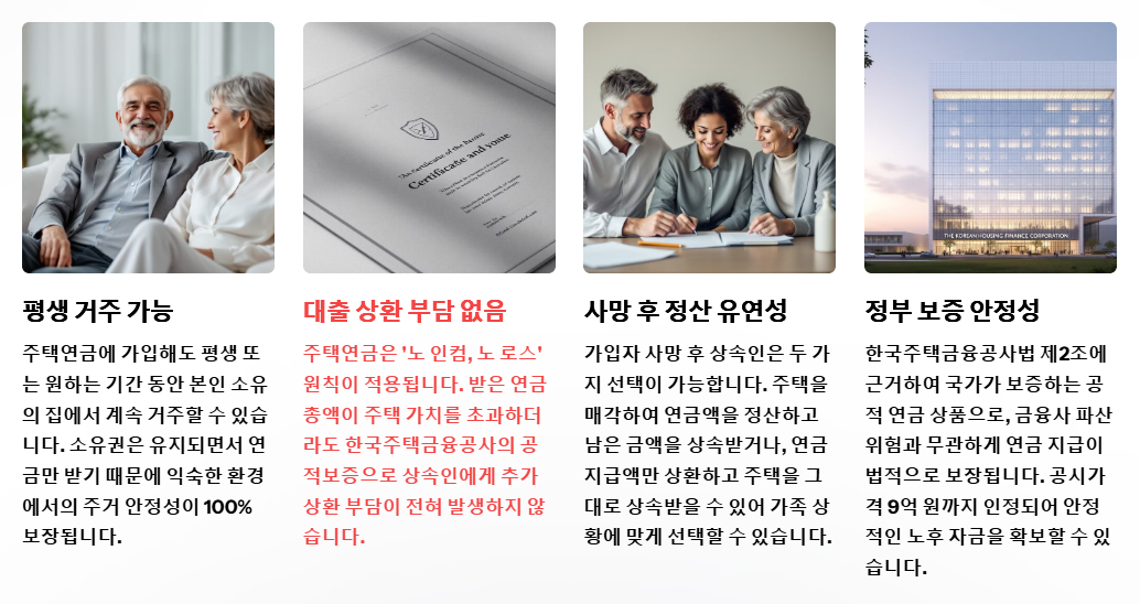 주택연금의 주요특징