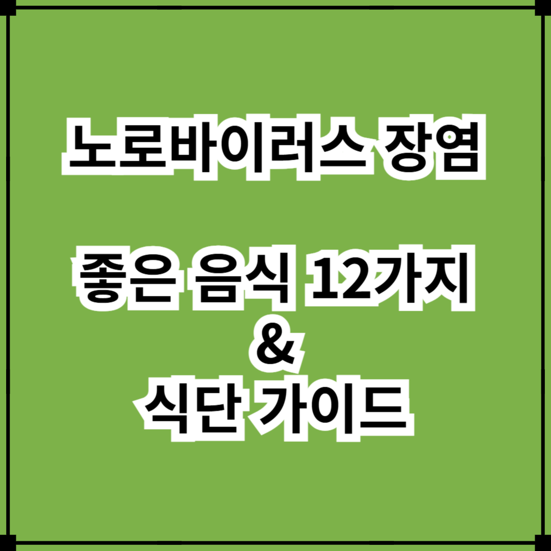 노로바이러스 장염에 좋은 음식 12가지!(빠른 회복을 위한 식단 가이드)