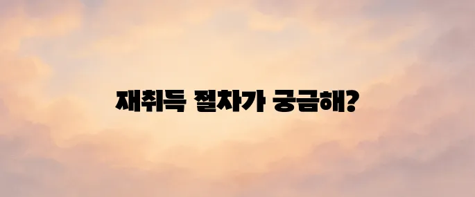 음주운전 면허취소 후 재취득 방법 총정리