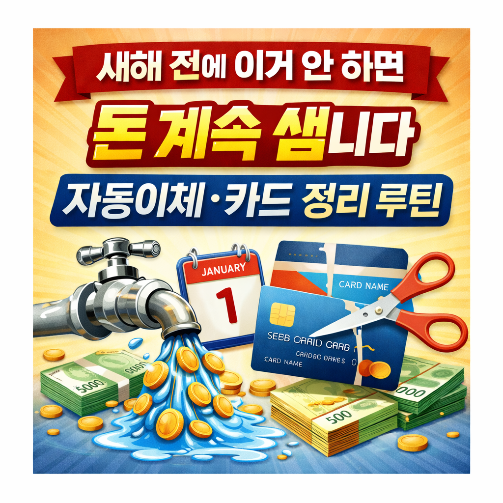 새해 전에 이거 안 하면 돈 계속 샙니다｜자동이체&middot;카드 정리 루틴
자동이체정리,카드정리,연말지출,연초절약,지출관리,고정비관리,가계부루틴,짠테크,생활비절약,돈관리습관