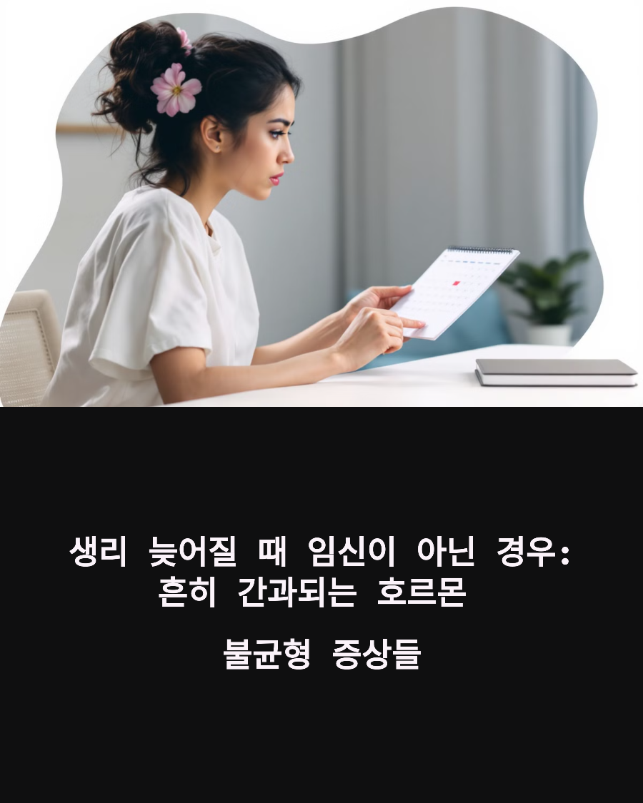 생리 늦어질 때 임신이 아닌 경우 흔히 간과되는 호르몬 불균형 증상들