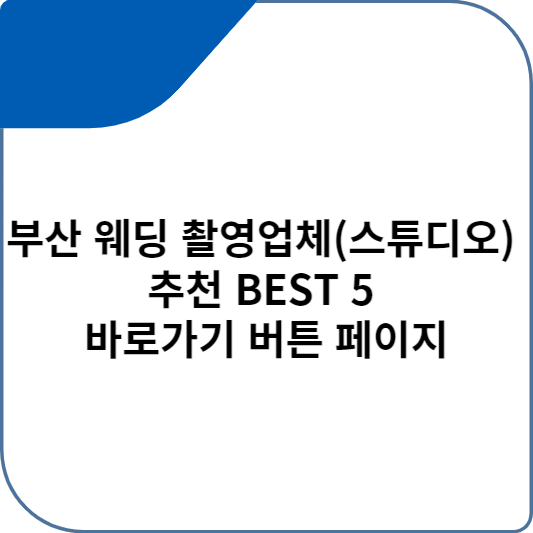 부산 웨딩 촬영업체(스튜디오) 추천 BEST 5 바로가기 버튼 페이지