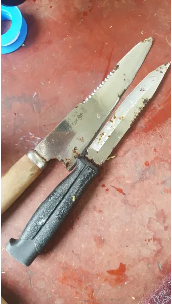 칼 녹 제거 식초 레몬 스펀지 오일코팅 유지법_15