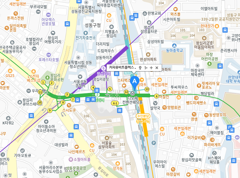 커피뮤비트플렉스-왕십리역점-지도