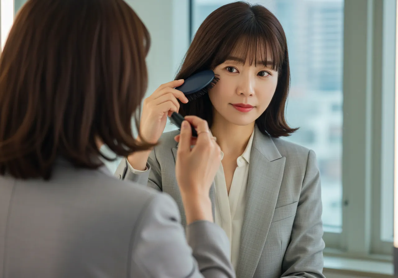 비 오는 날 앞머리 스타일링 방법