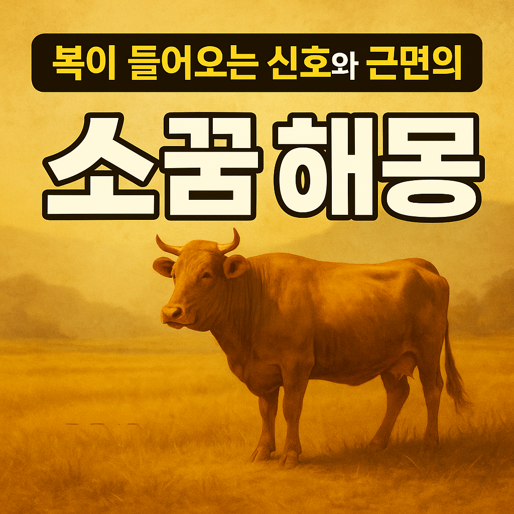 소가 나오는 꿈 해몽|부와 성실의 상징, 복이 들어오는 신호
