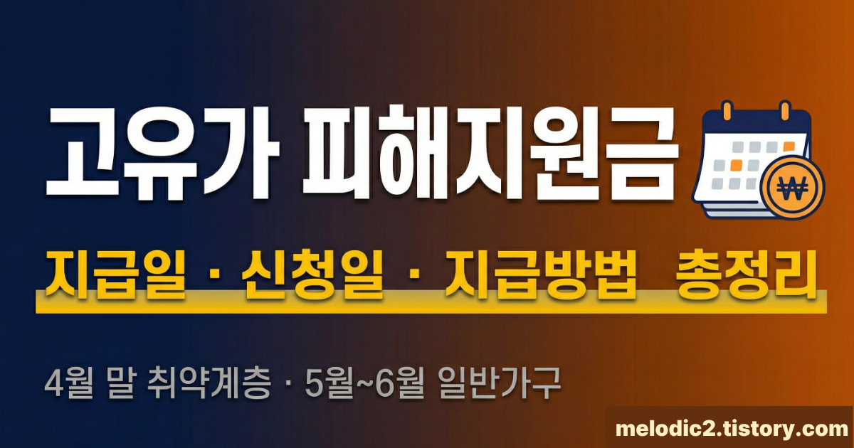 2026 고유가 피해지원금 지급일 신청일 지급방법 총정리