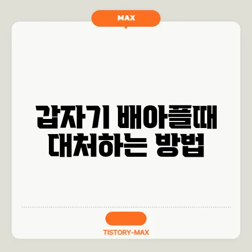 갑자기 배아플때 대처하는 방법