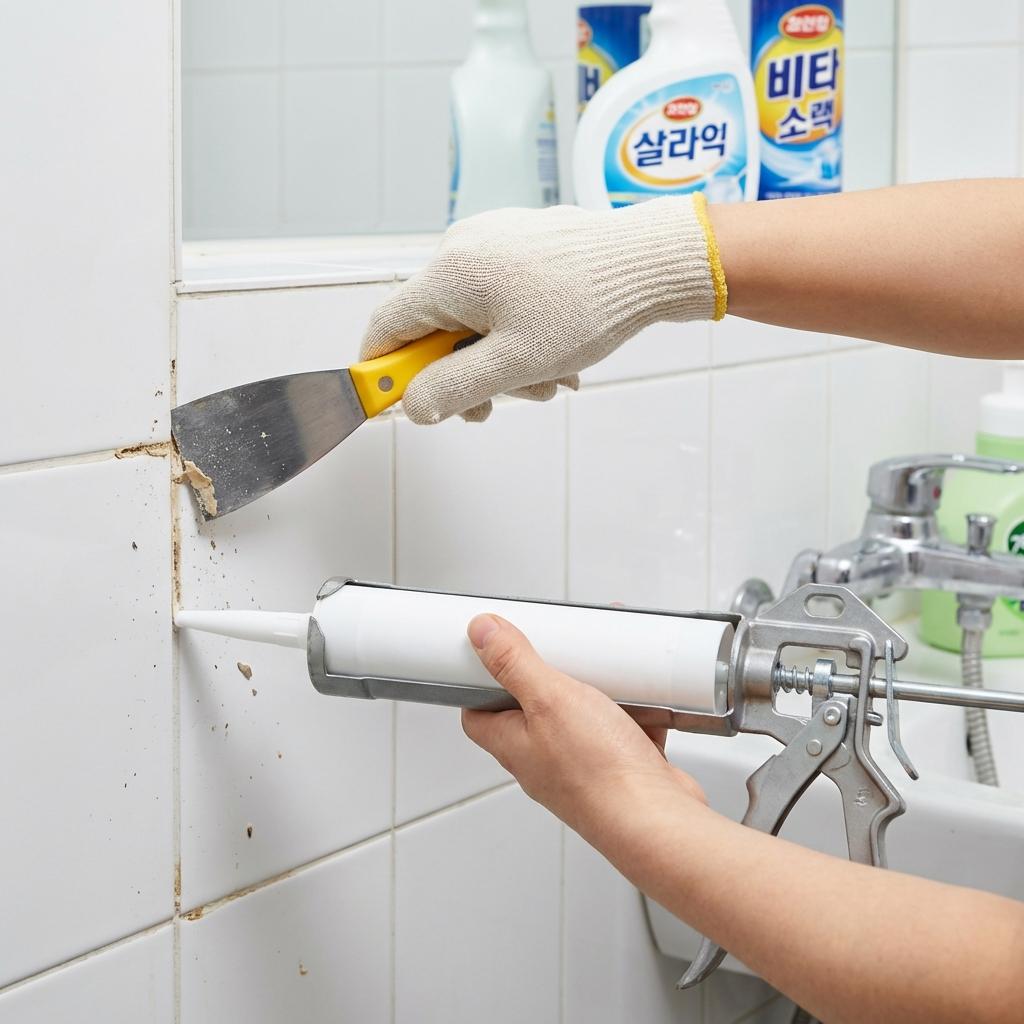 5,000원으로 욕실 곰팡이 실리콘 완벽 제거하는 법