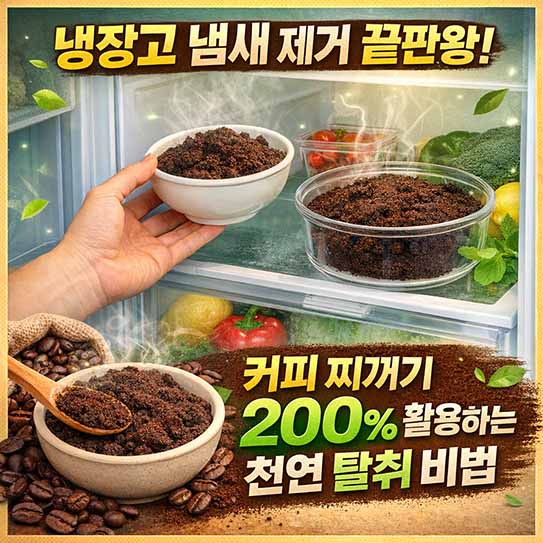 냉장고 냄새 제거 끝판왕: 커피 찌꺼기 200% 활용하는 천연 탈취 비법