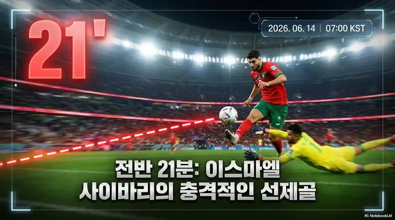 2026 월드컵 브라질 모로코 전반 21분 이스마엘 사이바리 선제골 장면