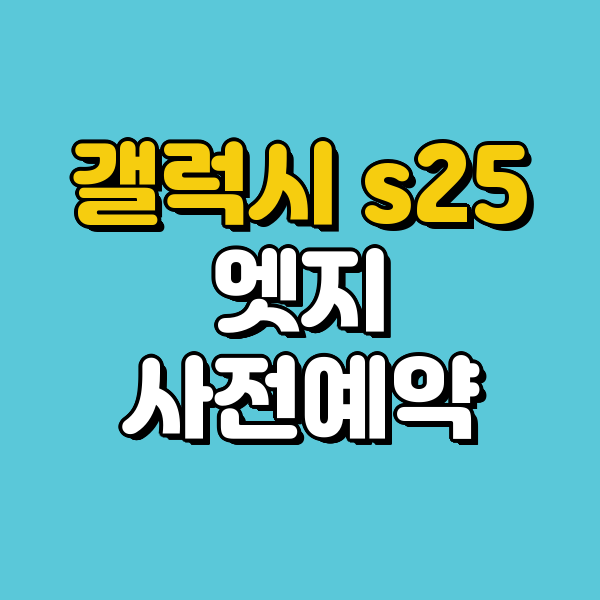 갤럭시 s25 엣지 사전예약