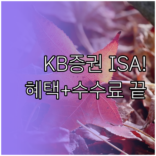 KB증권 중개형 ISA 비대면 개설 ..