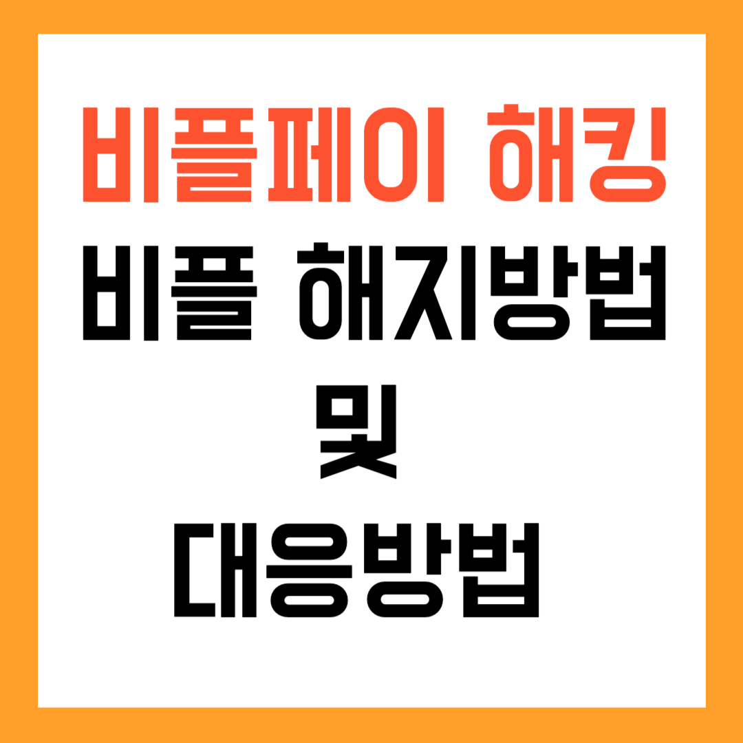 비플페이 해킹 (비플 해지방법 및 대응방법) 총정리