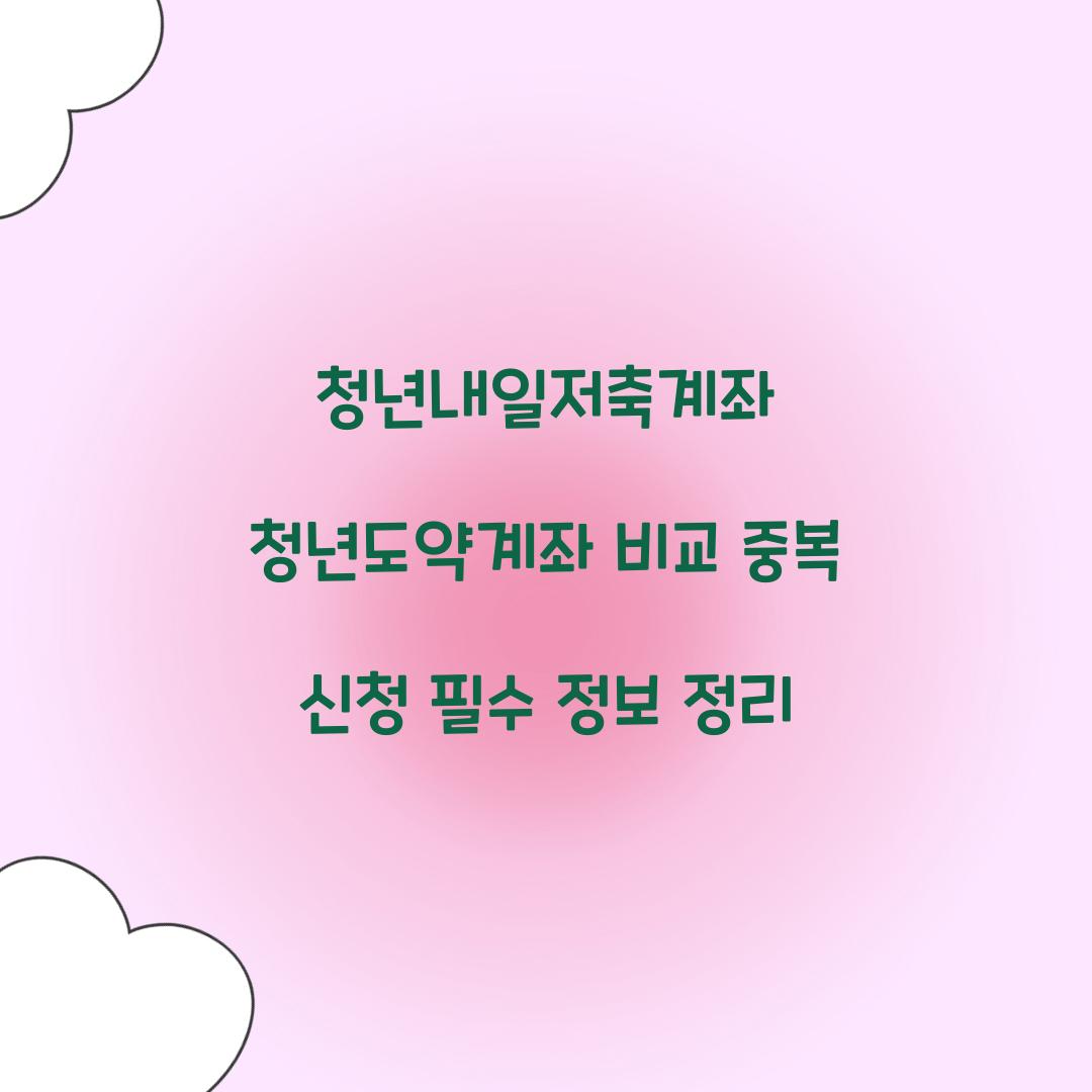 청년내일저축계좌 청년도약계좌 비교 및 중복 신청 내용