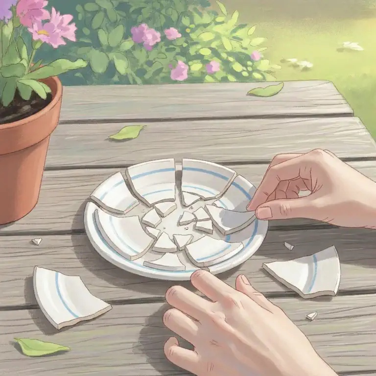 깨진 그릇 화분 받침 만들기