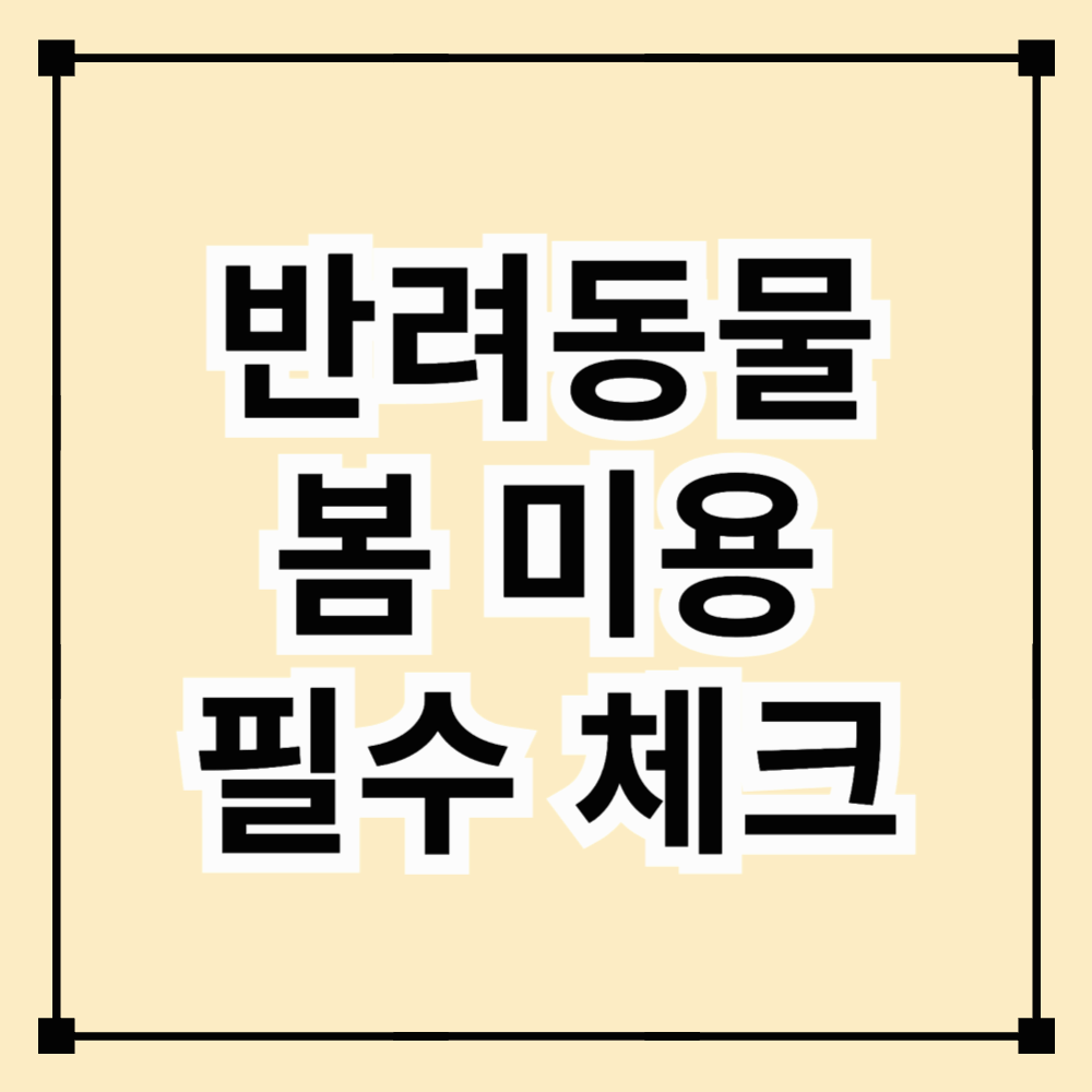 반려동물 봄 미용 필수 체크! 털 관리부터 피부 보호까지