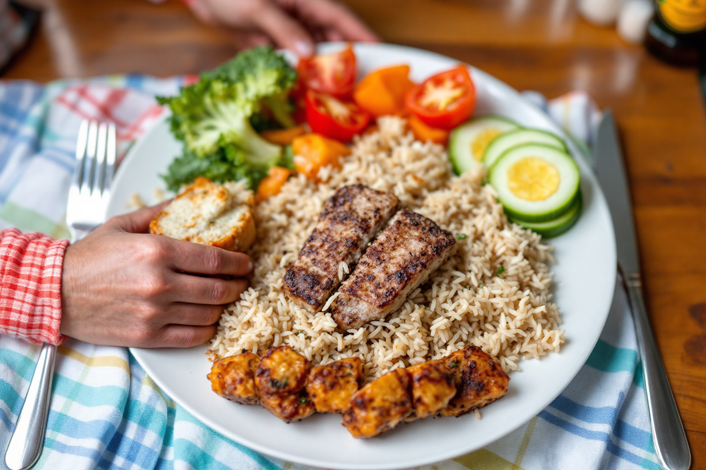 당뇨 환자를 위한 건강한 가정식 식단 예시: 저탄수화물 밥, 단백질, 채소가 균형 잡힌 한 상 차림&quot;