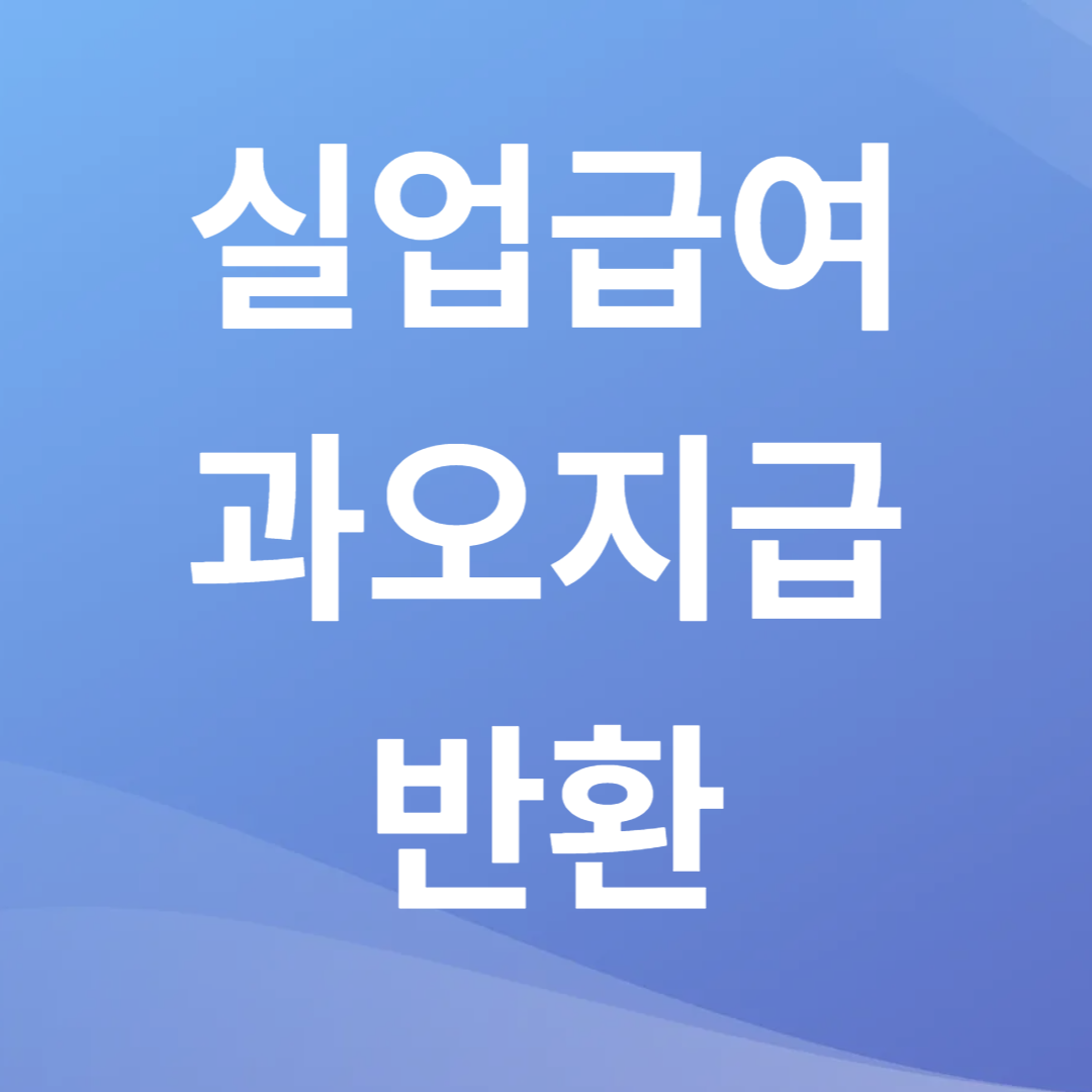 실업급여 과오지급 반환