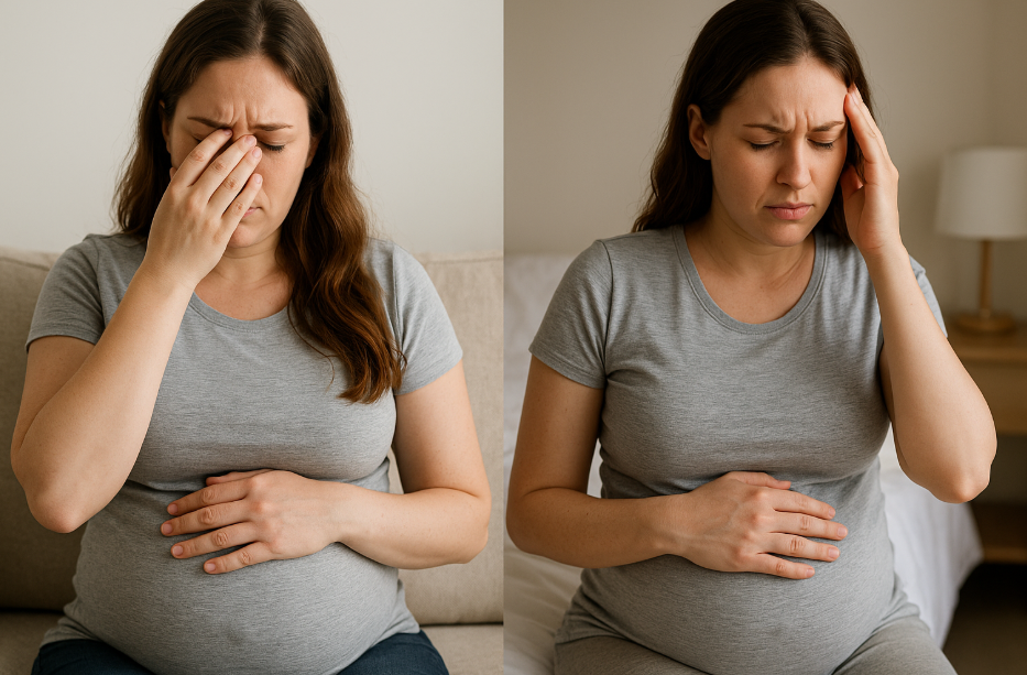 두통을-겪는-임산부