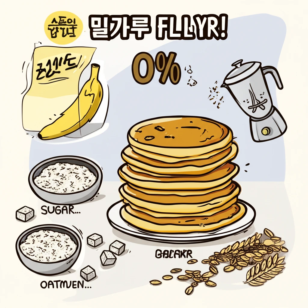 오트밀 바나나 팬케이크 조리법과 다이..