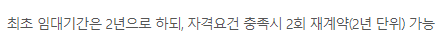 LH 청년 전세 임대 주택 거주 기간