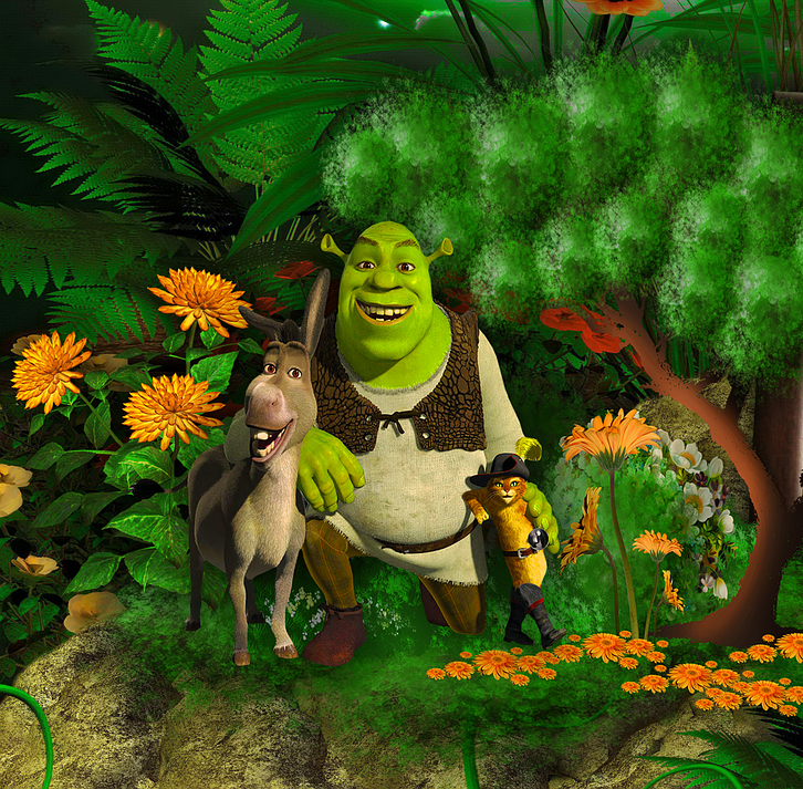 슈렉, 동키, 장화 신은 고양이