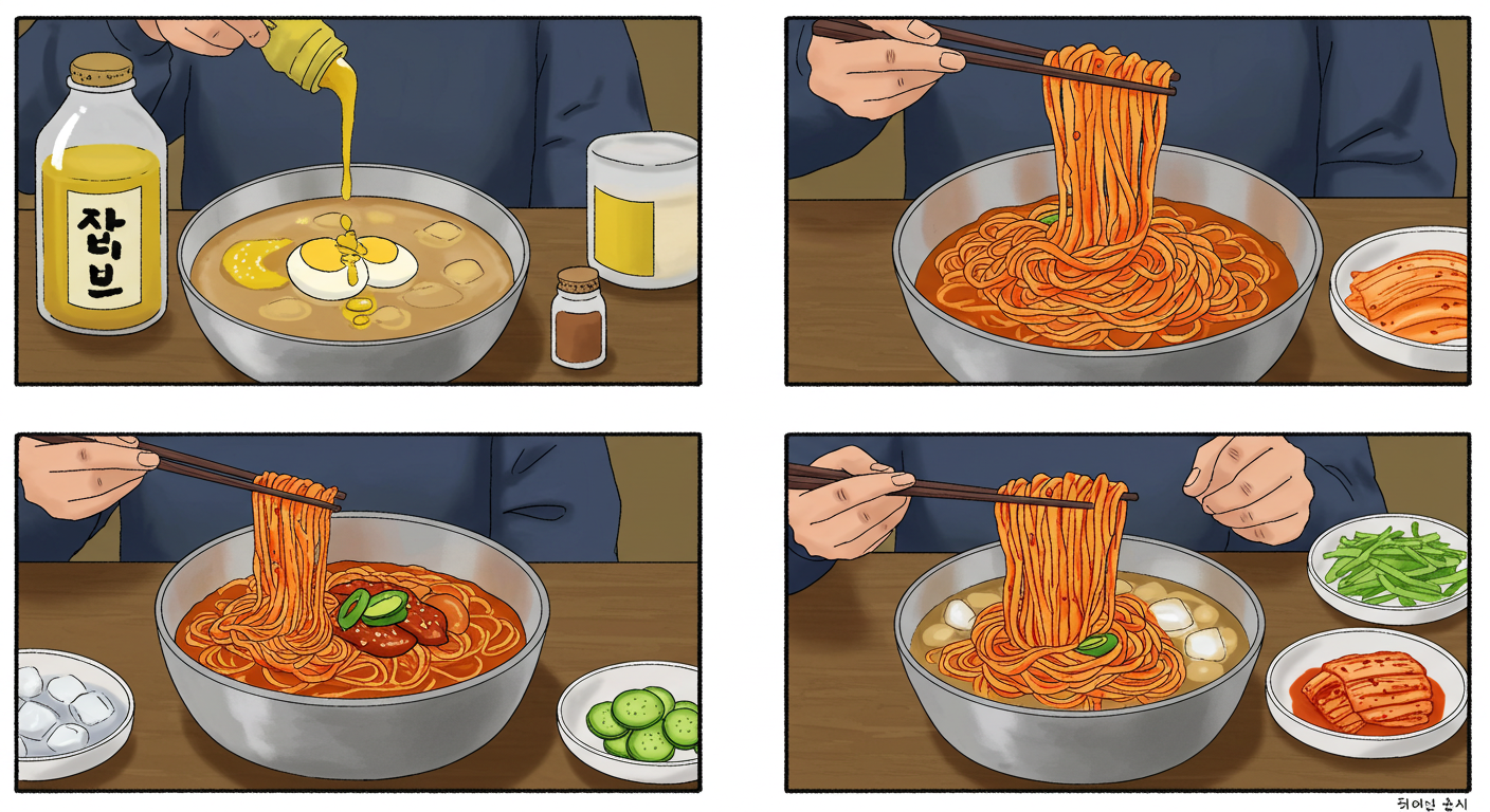 밀면과 냉면을 더 맛있게 먹는 방법