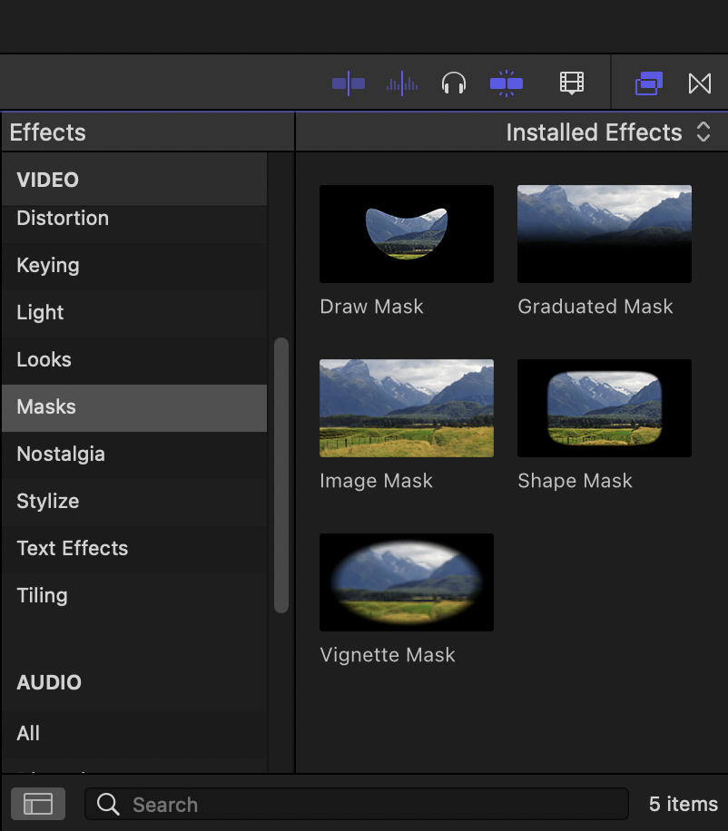 마스크 효과 목록