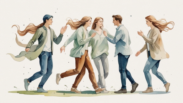 ESTP는 연고주의 속에서 빠르게 적응하고, 관계를 유연하게 맺을 수 있지만, 감정적으로 깊게 얽히는 것을 꺼립니다에 관한 그림