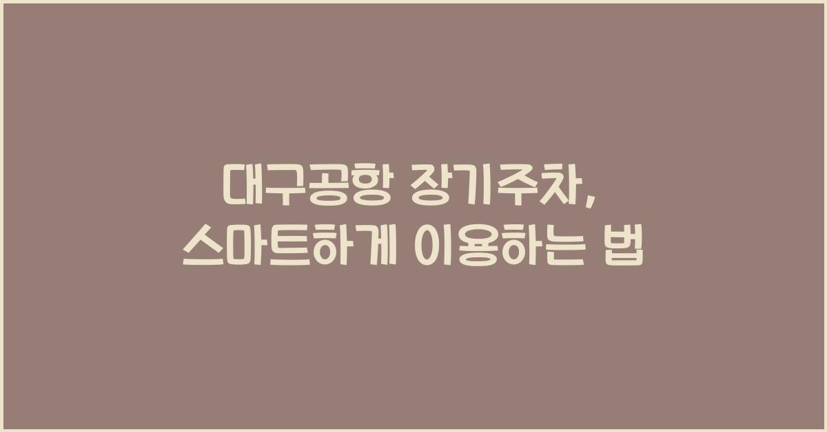 대구공항 장기주차