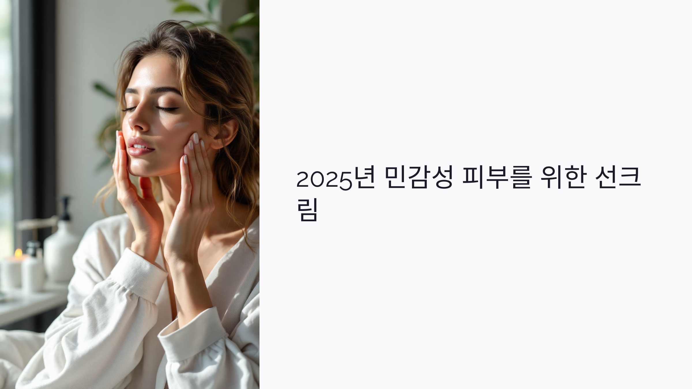 2025년 민감성 피부를 위한 선크림 : 자외선 알레르기와 자극 없는 제품 선택법