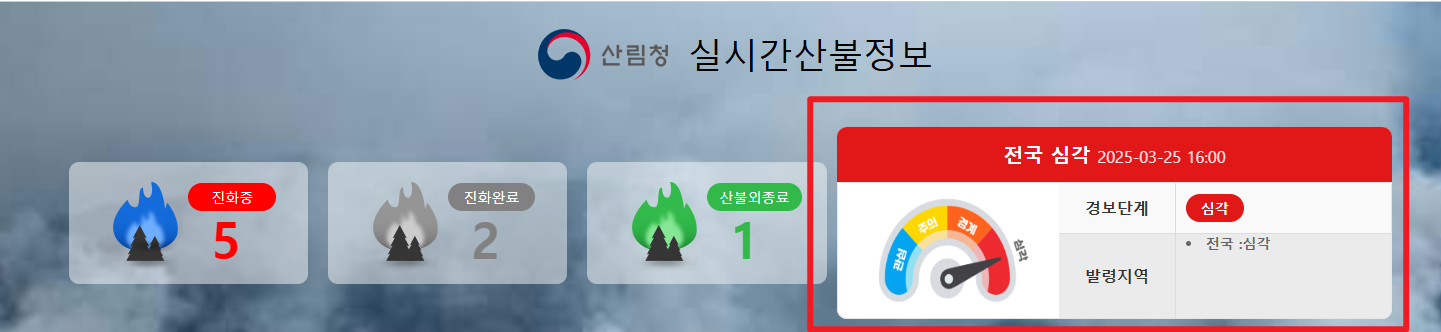 실시간 산불정보 확인