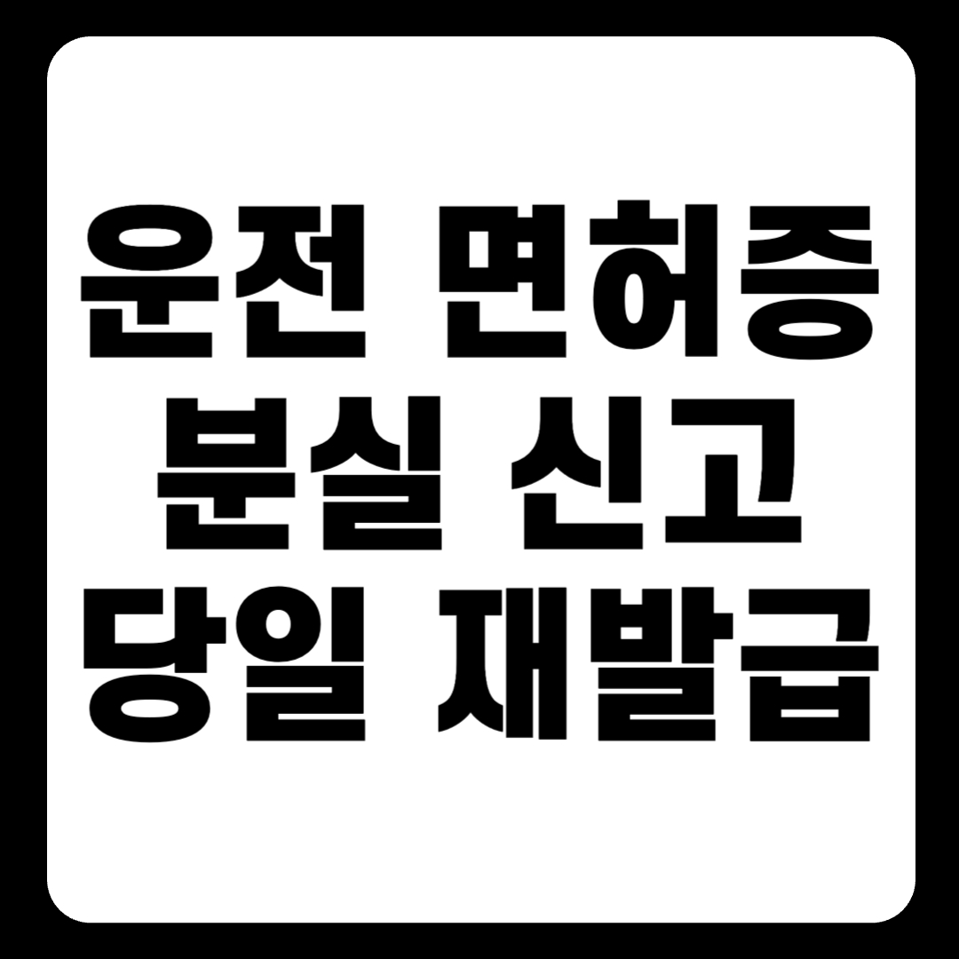 운전 면허증 분실 신고 및 당일 재발급 방법 준비물(+2024)