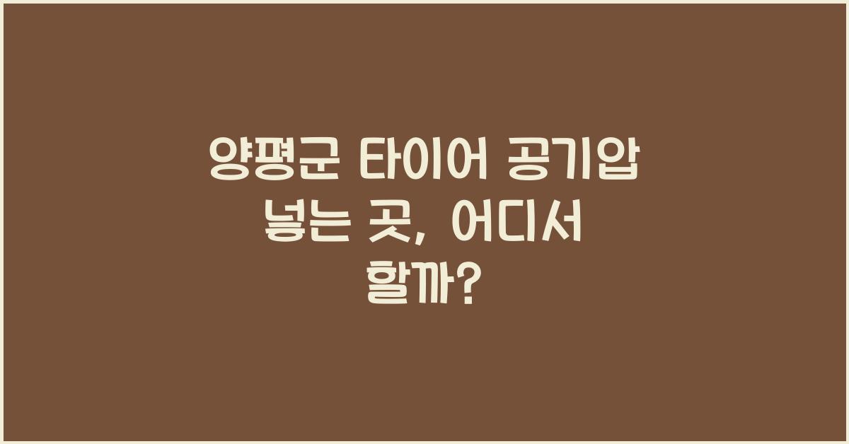양평군 타이어 공기압 넣는 곳