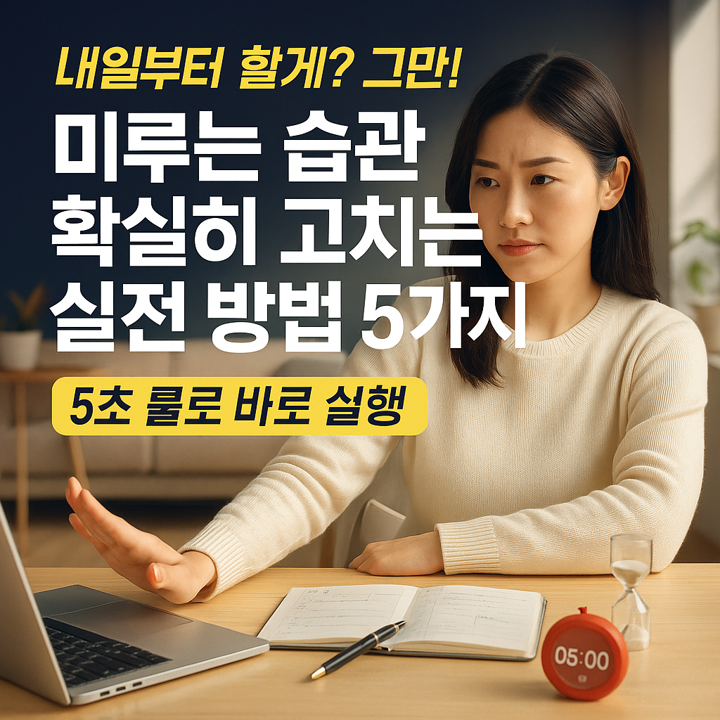 미루는 습관 확실히 고치는 실전 방법 5가지