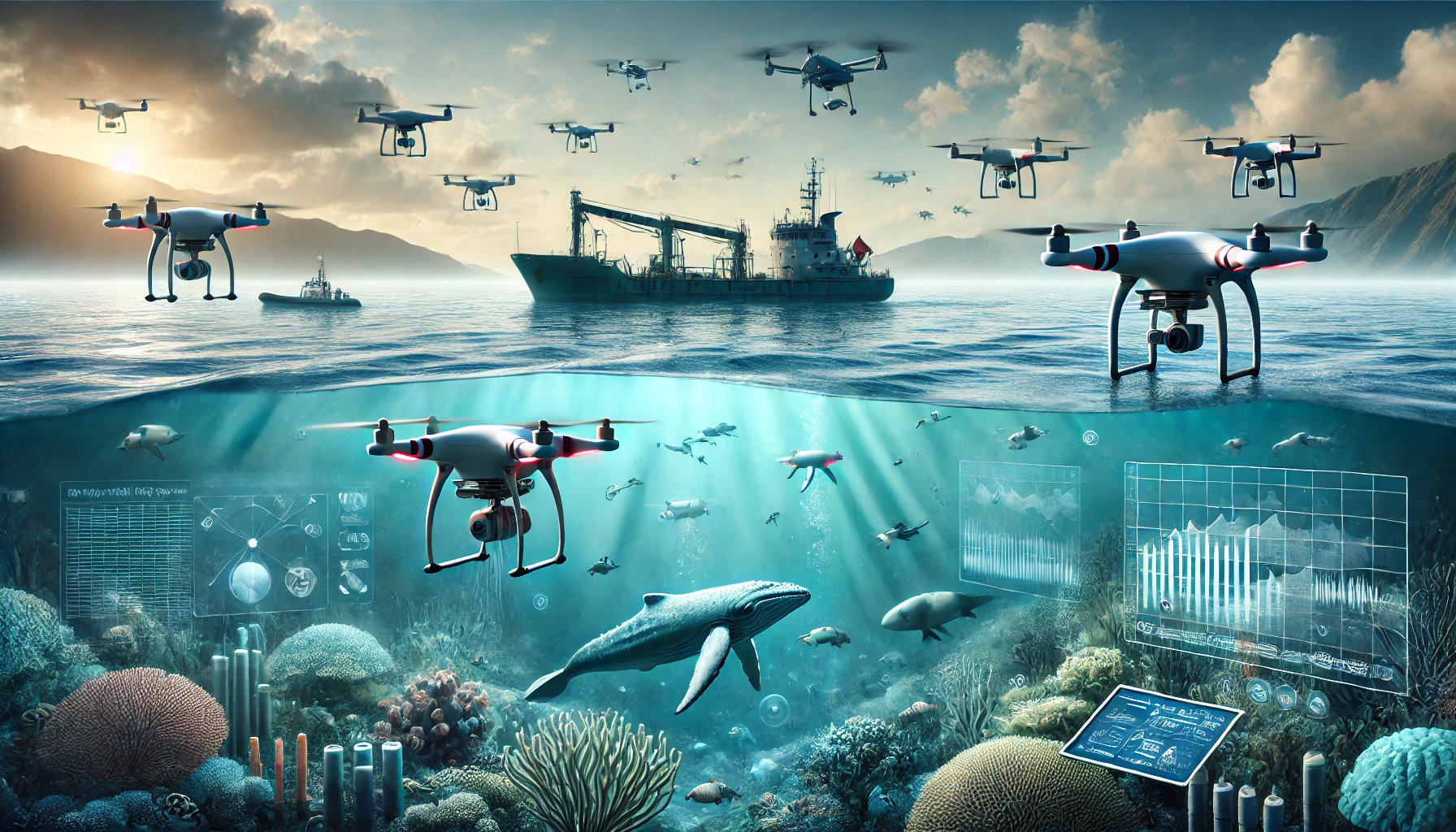 드론 활용: 해양 연구와 보존의 새로운 가능성에 관한 사진