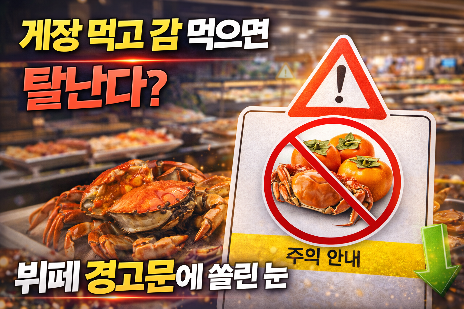 게장 먹고 감 먹으면 탈난다? 뷔페 경고문에 쏠린 눈