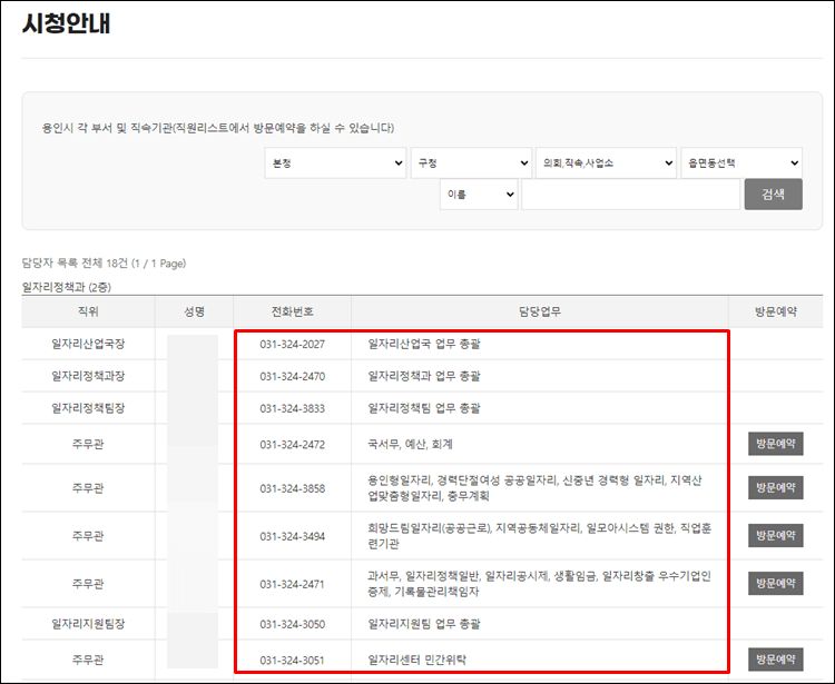 용인시청-업무안내