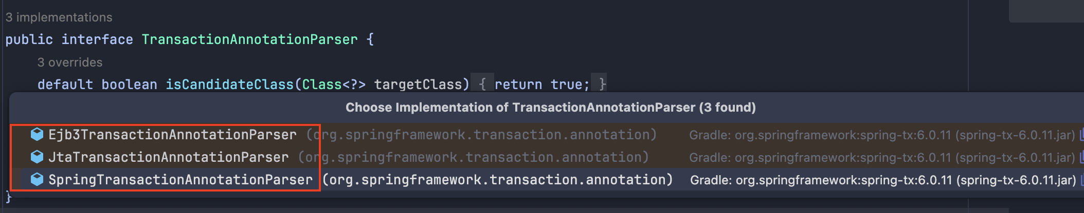 TransactionAnnotationParser 인터페이스
