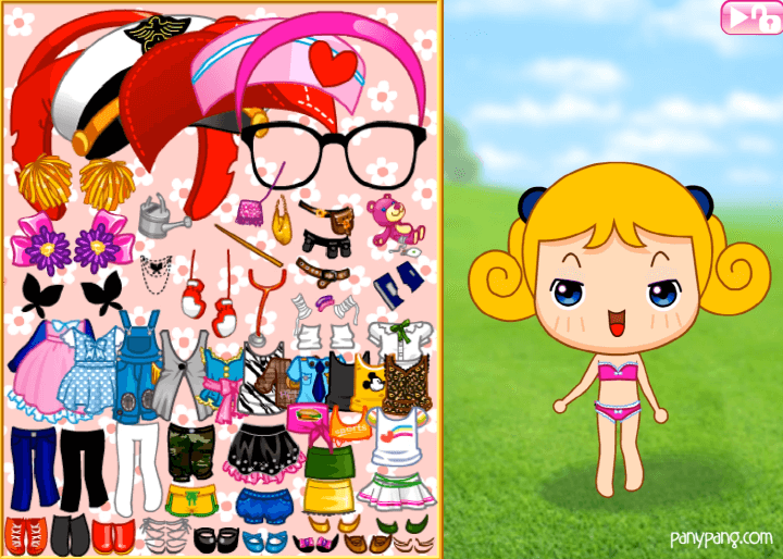 귀여운-위니윙-옷입히기-플래시게임-시작-화면