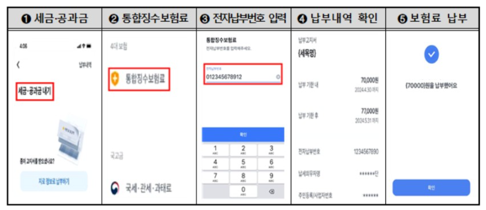 토스를 이용한 납부 과정