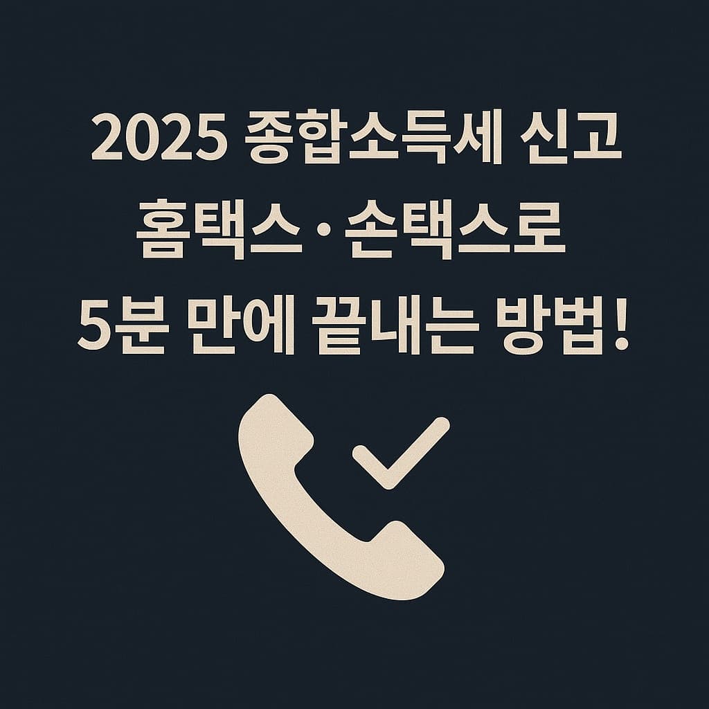 [2025 종합소득세 신고] 홈택스·손택스·전화로 5분 만에 끝내는 방법!
