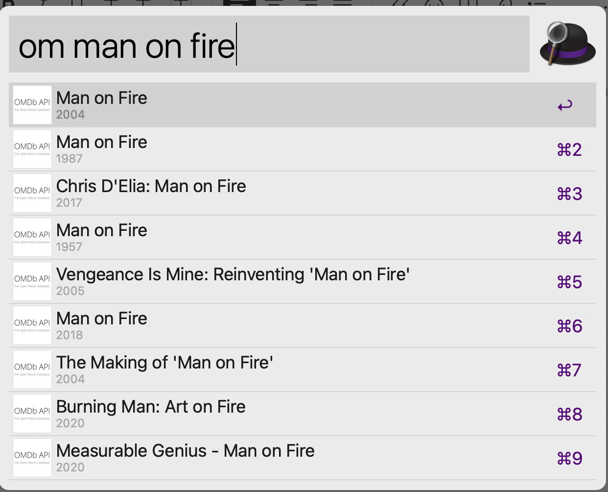 openmovie db searching workflow