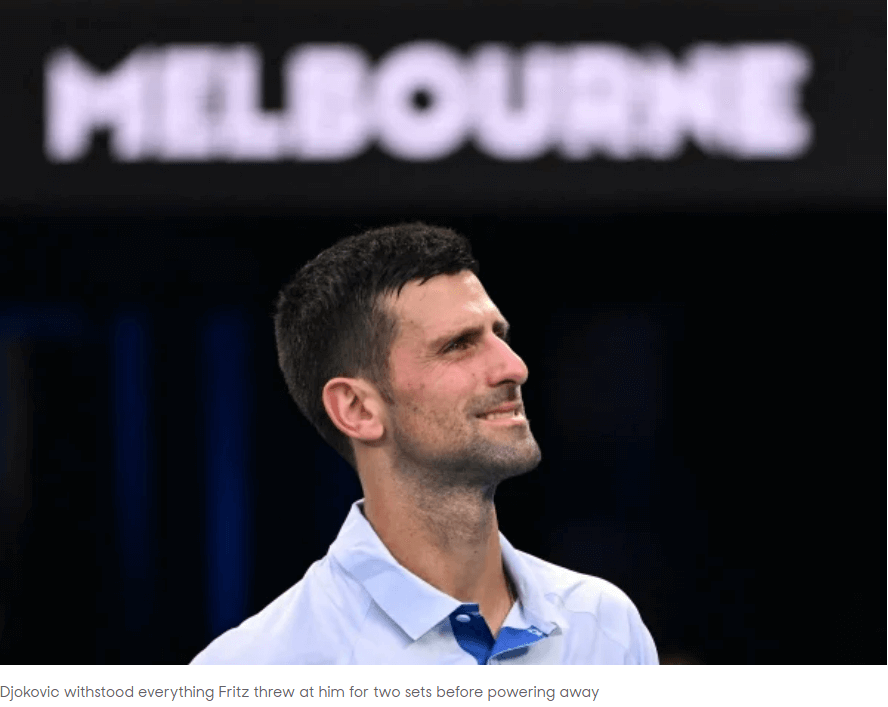 2024 호주 오픈 테니스 대회 8강 경기 결과 4강 대진표