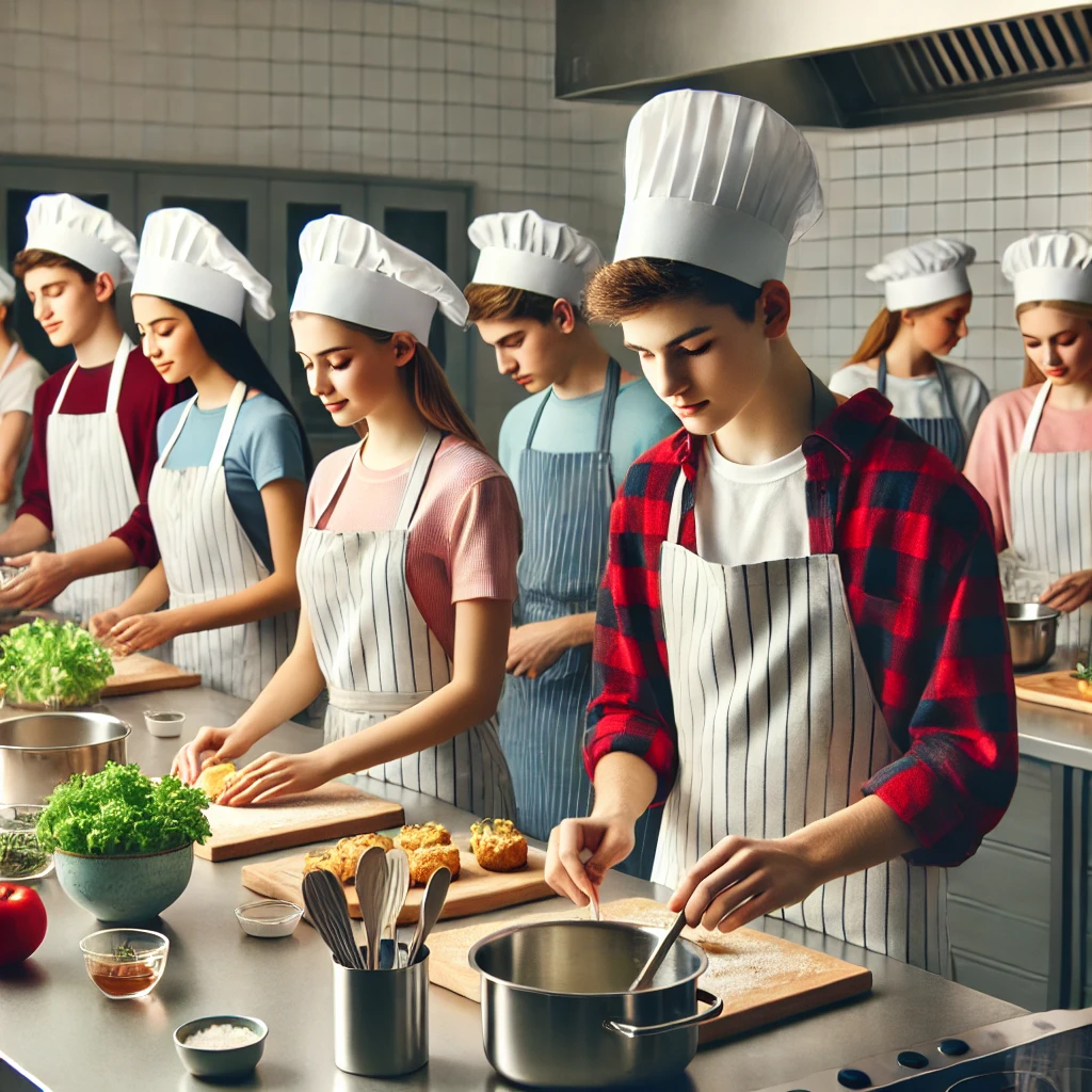 고등학생이 유학가서 요리 배우는 모습